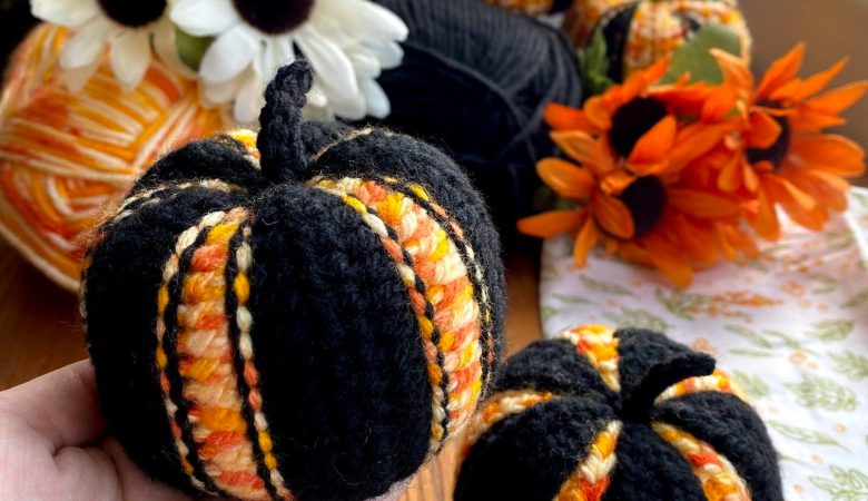 striped pumpkin crochet